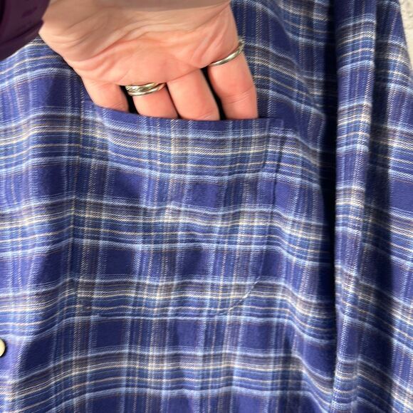 Peter Millar Hugh Flannel Sport Shirt Mens Large Blue Plaid - Picture 3 of 8